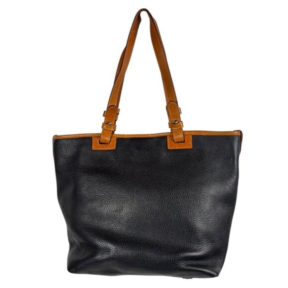 Dooney & Bourke Black Florentine Leather Convertible Shopper Tote Handbag Purse - Picture 2 of 14